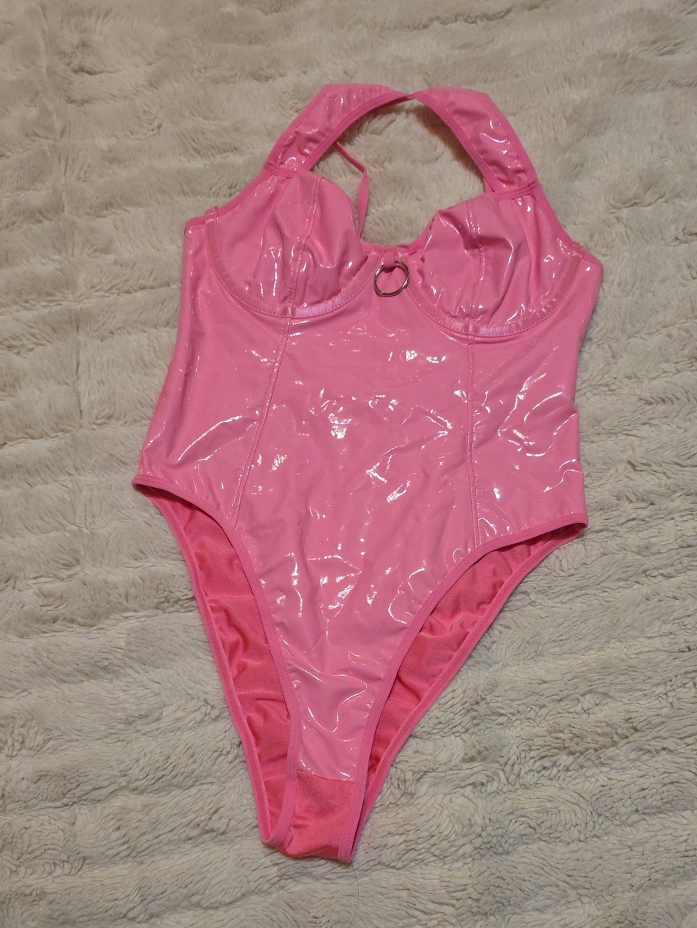 Shiny Hot Pink One-Piece Bodysuit